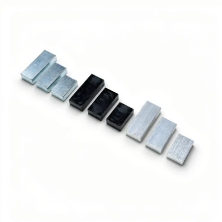 Набор тел равного объема (сталь, алюминий, пластик) бруски, 3 набора